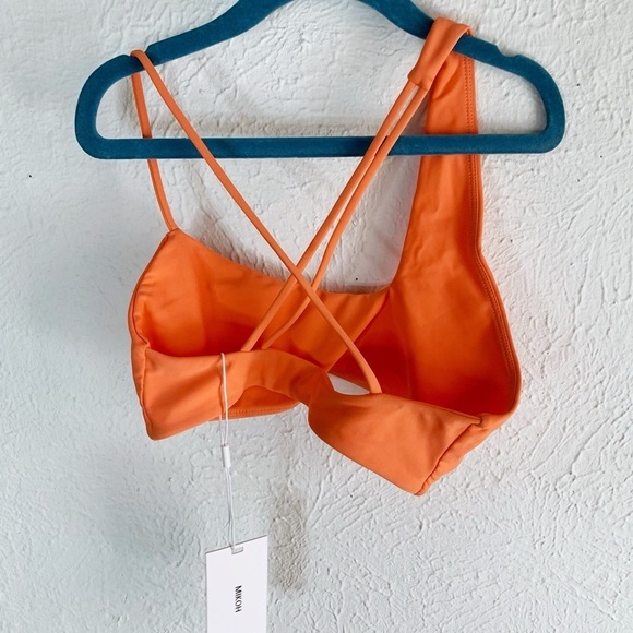 Mikoh Queensland Cross Shoulder Bikini Top Orange XS NWT - Picture 5 of 6